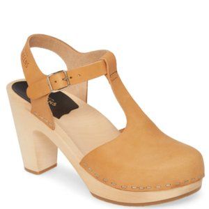 Swedish Hasbeens T-Strap Sky High Women's Clog Shoes
